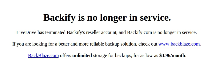 Backify is Dead!