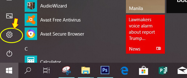 finding backup menu in windows